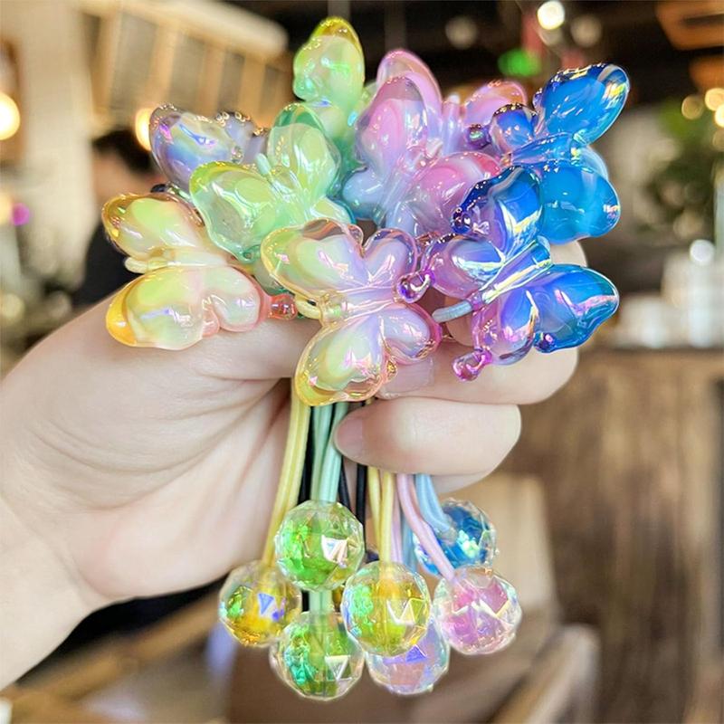 L-B50  10 Pack Hair Balls for Girls Hair,Hair Ties for Girls Toddler Kids Ponytail Holders Hair knockers Cute Hair Accessories (pink yellow blue purple green)