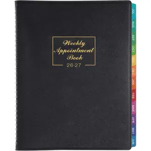 2026-2027 Weekly Appointment Book - Daily Hourly Planner 2026-2027 from Jul. 2026 - Jun. 2027, 8.5" x 11", 15-Minute Interval, Monthly Tabs, Leather Cover,  for Your Life