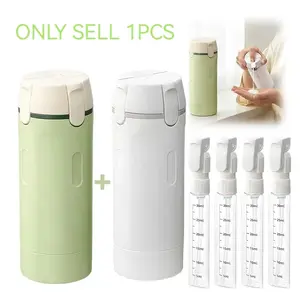 Four-In-One Travel Dispenser Bottle, Portable Cosmetic Shampoo Lotion Container, Compact Plastic Holder, Easy-Press Smooth Dispensing
