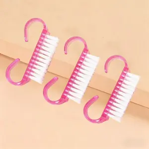 3-Piece Nail Cleaning Brush Set, Soft Bristle Dust Remover, Manicure Tool Kit, Nail Care, Nail File Buffer Brush, Professional Salon Use, Nail Art