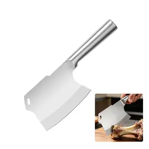 Heavy Duty Stainless Steel Bone Cleaver, One-Piece Blade Meat Chopping Knif