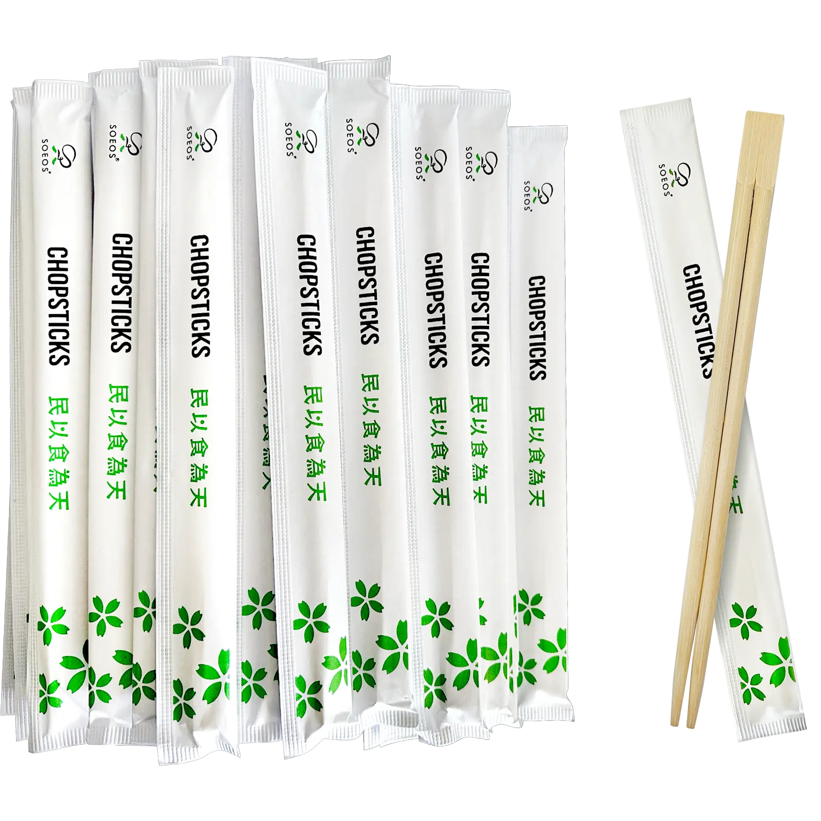 Soeos Chopsticks Disposable, Approx. 500 Sets, UV Treated Premium Disposable Chopsticks Individually Wrapped, Wooden Chopsticks Best for Japanese Sushi & Asian Dishes Cutlery Tableware Bamboo Reusable