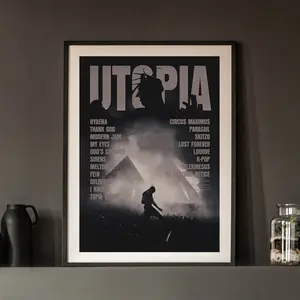 1 Piece Utopia Album Inspiration Poster - Frameless Decorative Art, Music Theme - Vertical Canvas Art Print, Suitable for Home Office, Living Room, Bedroom, Dining Room Wall Decoration - Poster, Art Wall Painting, Ideal Gift (Frameless)