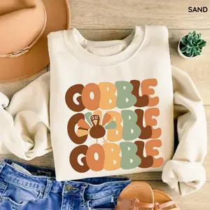 Thanksgiving Gobble Sweatshirt, Turkey Sweatshirt, Family Thanksgiving Shirt, Fall, Women Sweater