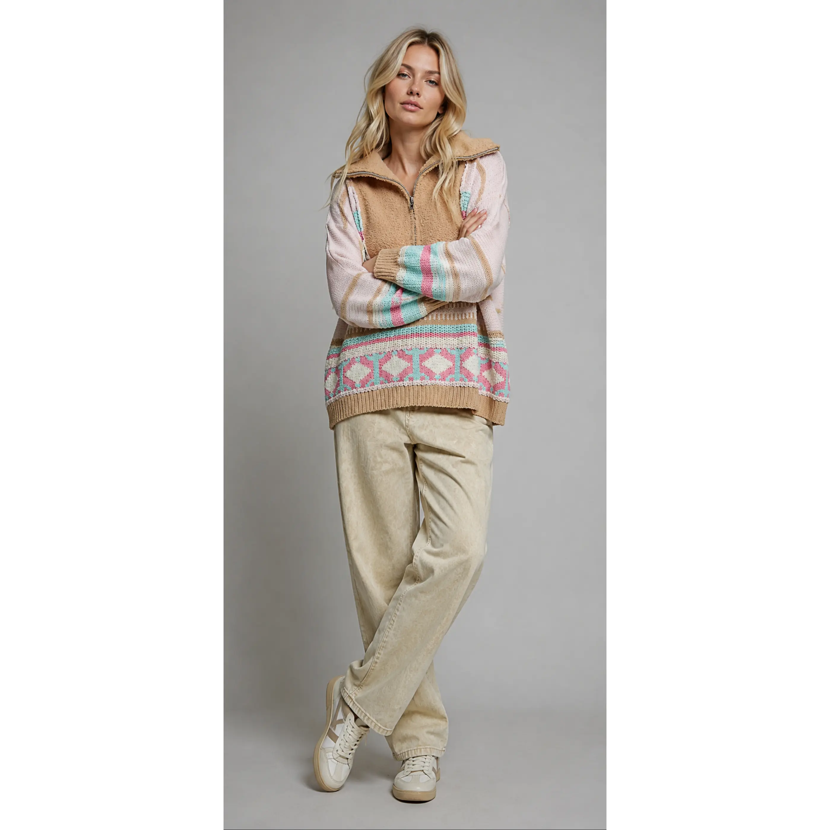Pol Blush Multicolored Top