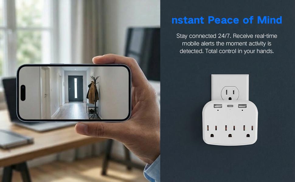 Hidden Wall Outlet Camera, 1080P Dual-Band 2.4G-5GHz WiFi Security Camera with Motion Detection for Indoor Home Monitoring