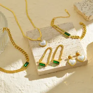 7 PCS Jewelry Set 2 Necklaces 2 Earrings 1 Bracelet Trendy Luxury Light Chain Zircon Double Chain Twin Necklace Women's Non-Fass Bracelet Elegant Jewelry Suit