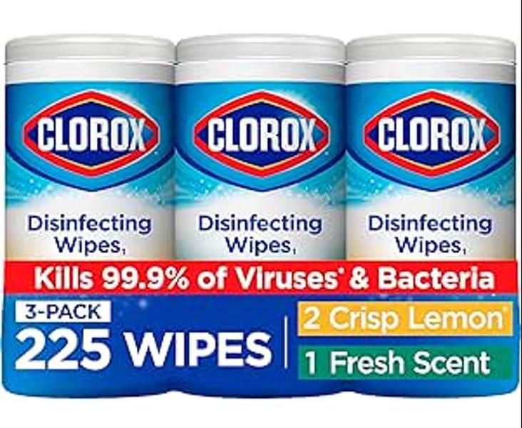 Clorox Disinfecting Wipes Value Pack 75 Count Pack of 3 Household Essentials (Package May Vary)