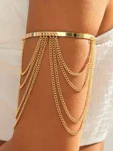 Women's Multi-Layer Metal Thin Chain Tassel Pendant Adjustable Cuff Bracelet, Elegant Design for Everyday Wear & Special Occasions, Ideal Gift for Her, High Quality Bracelet