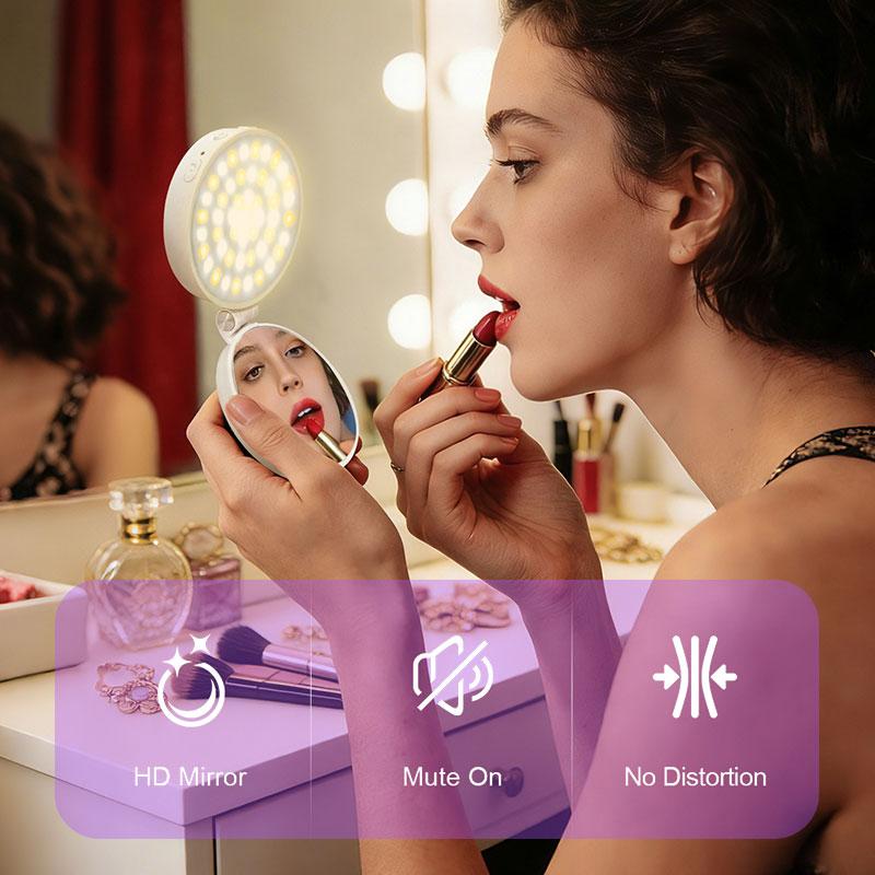 Summervibes MagSafe Magnetic Mirror Selfie Light , 360° LED Ring Light, Portable Rechargeable with Mirror & Phone Stand, 3 Light Modes, Adjustable Brightness, Compact Makeup Mirror Summervibes MagSafe Magnetic Mirror Selfie Light , 360° LED Ring Light, Portable Rechargeable with Mirror & Phone Stand, 3 Light Modes, Adjustable Brightness, Compact Makeup Mirror