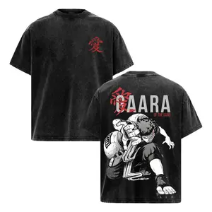 Naruto Shippuden Gaara Vintage Washed Graphic T-Shirt | Sand Village Kazekage Heavyweight Oversized Anime Tee | Retro Japanese Streetwear Shirt for Anime Fans & Gifts 90s graphic good tees Casual American Short Sleeve Unisex T-shirt,Gym & Streetwear
