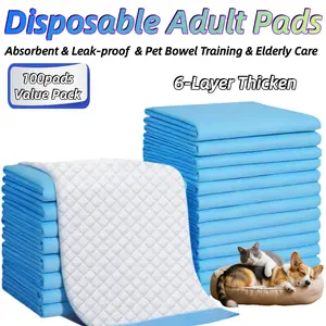 Extra Large Thickened Disposable Adult Pads – Absorbent & Leak-proof Incontinence Mattress, Quick Absorb, Suitable for Elderly Care, Pet Bowel Training, Large Size (24x24in), 100pcs Value Pack