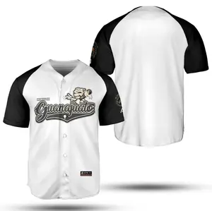 (BLK/WHITE) Momias De GUANAJUATO Baseball Jersey, Mexico Jersey for Men Women Youth And Kids, Mexico Baseball Shirt, Hiphop Jersey, All-Over Print Baseball Jersey