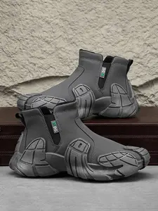 Durable Comfortable Men's Sports Shoes, Outdoor Sneakers, Durable Materials, Zipper Design Easy On/off, Waterproof Windproof Wear-resistant, Outdoor & Daily Wear