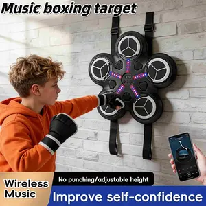 Bluetooth-compatible Punching Machine, Music Boxing Machine for Adults & Kids, Hanging Count Target, Interactive Reaction Training, Home Gym Workout, Includes Charging Cable & Gloves