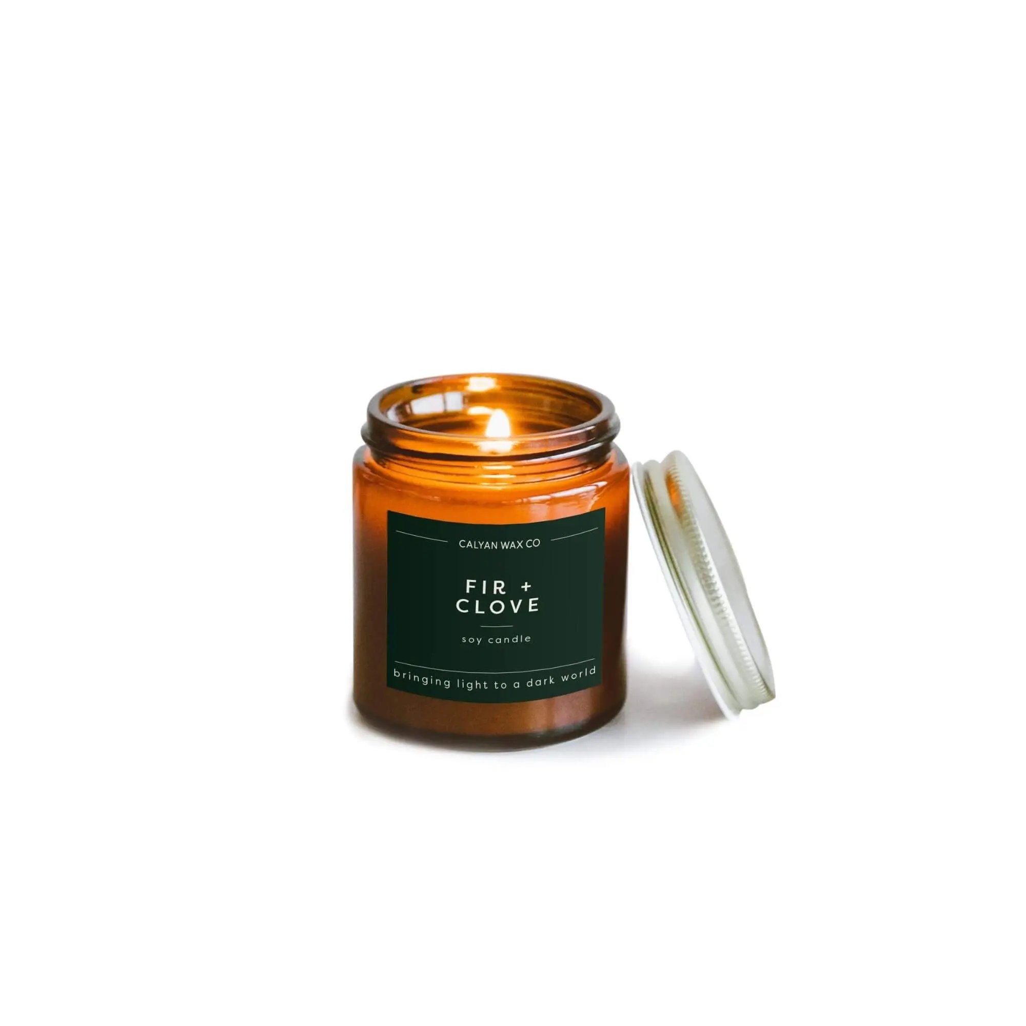 Fir + Clove Mini Amber Jar Soy Candle | Limited Release | Christmas Stocking Stuffer Gift