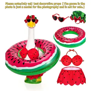 1Set 23‑Inch Goose Outfit, Hawaiian‑Style Bikini Swim Ring for Decoration & Arrangement 【The goose is only a shooting model and not for sale】