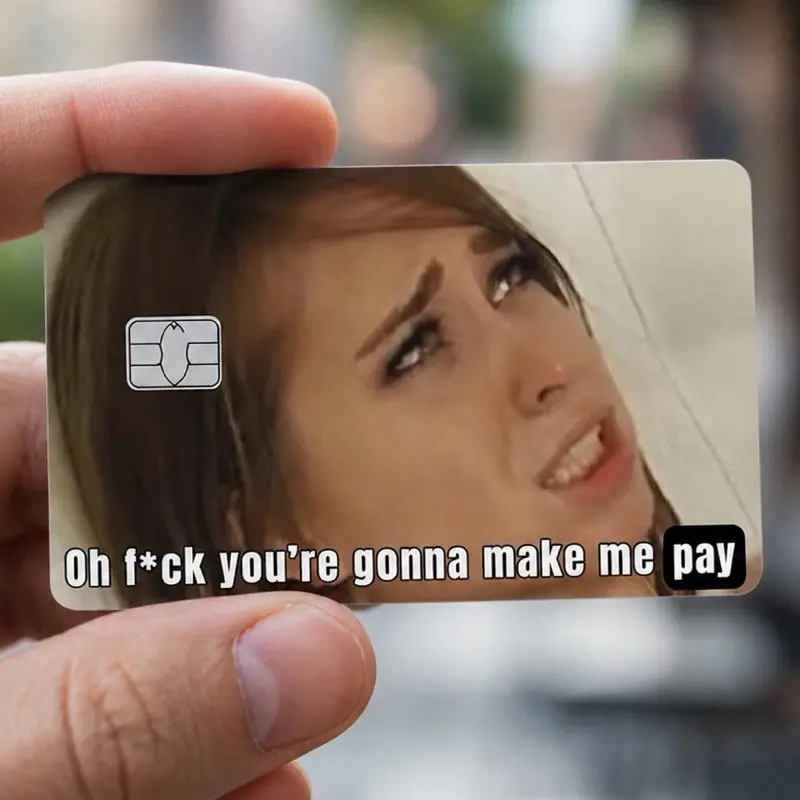 Funny Meme Debit Card Skin Sticker 2 Pack Vinyl Credit Card Cover