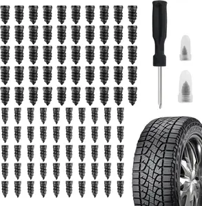 100Pcs Tire Repair Rubber Nails Tyre Puncture Repair Screws Kit with Screwdriver