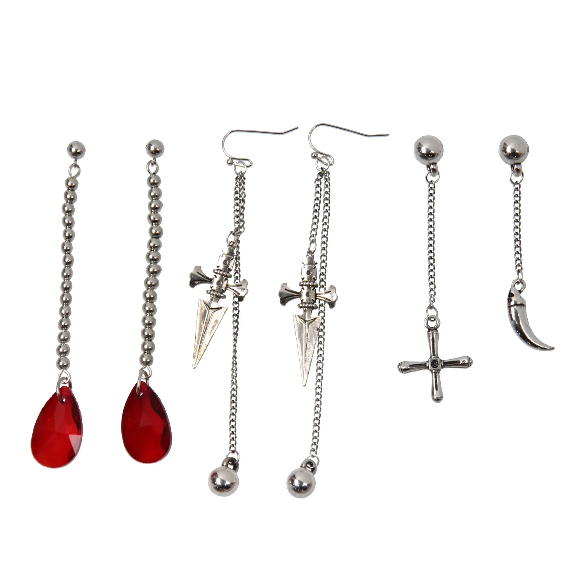Hunter X Hunter Anime Jewelry HxH Kuripika Drop Stud Dangle Closed Back Earrings Set 3 Pack Accessories Merch