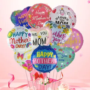 10pcs 18-Inch Heart-Shaped Aluminum Foil Balloons, Mother's Day Party Decorations, Love You Mom Gift Balloons, Perfect for Celebrations