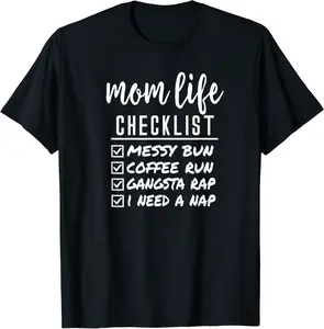 Messy Bun Coffee Run Gangsta Rap I Need A Nap Mom Life T-Shirt - Yoandymira Shop 84B08LJ2TBWD