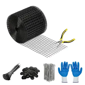 Garvee 6" X 50 Ft Solar Panel Bird Barrier Net, 1/2 Inch Mesh PVC Coated Galvanized Steel with 100 Clips, Anti-Bird Pigeon Squirrel Mesh for Roof Protection
