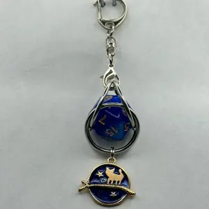 D&D D20 Keychain or Necklace with Charm - Usable D20 for Convenient Access