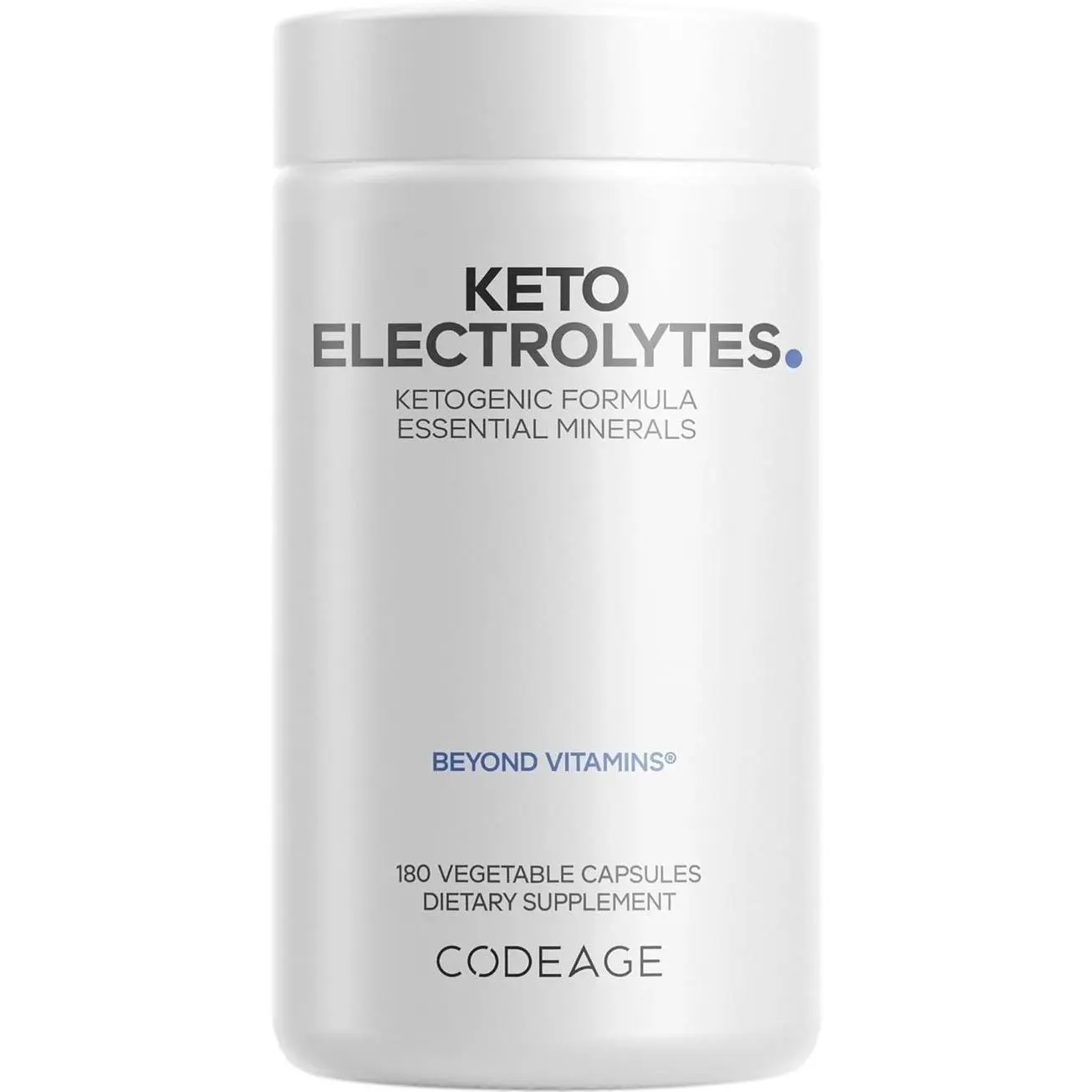 Codeage Keto Electrolytes Supplement – Vegan Electrolyte Tablets w Magnesium, Potassium, Calcium & Salt - Electrolyte Powder Salt Pills & Drink Hydration Supplements - Non-GMO Keto Diet - 180 Capsules