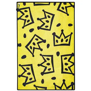 Golf Towel with Cheese Crown Design, Microfiber Polyester Waffle Texture, Soft Material, Buckle, Suitable for Golf Bags, and, Unisex
