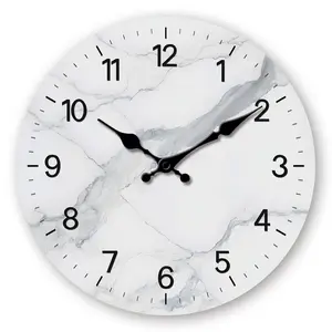 10 Inch Round Large Face, Durable Plastic/Wood Frame for Living Room, Bedroom, Kitchen, Office - Elegant Home Decor & Ideal Gift for Christmas, New Year, Valentine's Day - Easy-to-Read Analog Clock