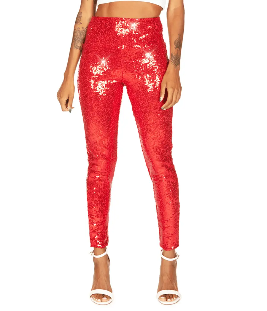 Red Sequin High Waisted Leggings Red Sequin High Waisted Leggings