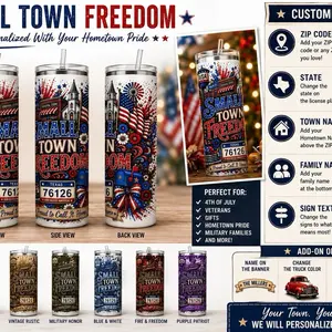 20 oz Personalized Patriotic Tumbler - Custom ZIP Code Travel Cup, Fourth of July Gift, American Pride Drinkware