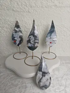 moss agate tear drop free form