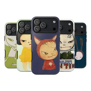 Yoshitomo Nara Inspired Tough Case, Fighting Bunny, Devil Boy, Punk Girl Bunny, Glossy Protective Cover, Accessories Protection Durable Shockproof For iPhone 17 16 15 14 13 12 11, Samsung S25 S24 S23 S22 S21 Plus Ult