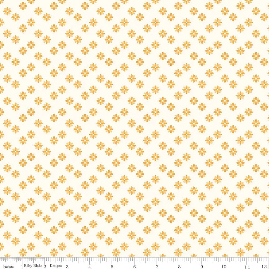 Meadow Moments Flower Sprinkle Cream Fabric by the Yard or Fat Quarter - Riley Blake Designs