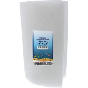 Aquarium Filter Pad Roll, Cut to Fit 12" by 72", Micron Fiber Filtration Media for Freshwater, Saltwater Aquariums, Koi Ponds, Fish Tanks, Reefs - Clean  Clear Water