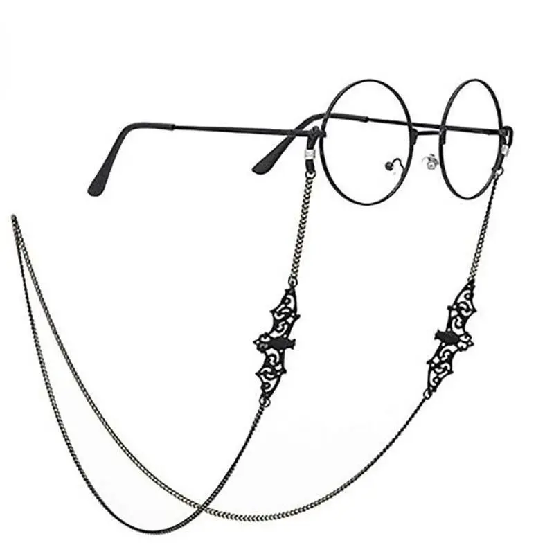 Unisex Gothic Bat Spider Anti-Fall Glasses Chain - Durable Fashion Eyewear Lanyard with Spooky Motif, Gothic Flair, Halloween Party Accessory, Compatible with Sunglasses & Eyeglasses, Party Wear, Secure Chain