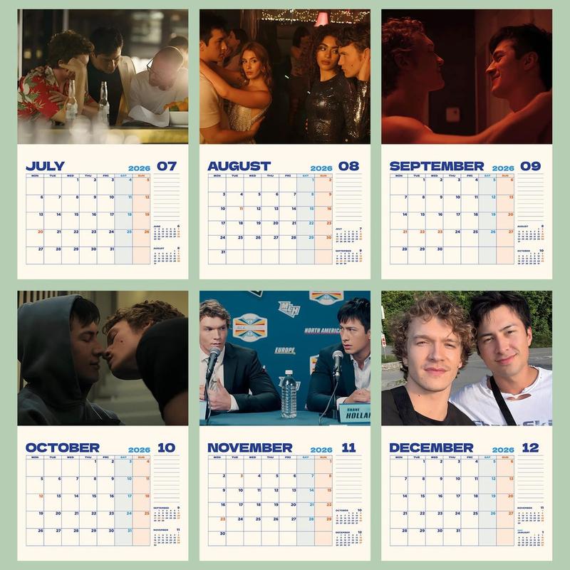 Heated Rivalry 2026 Calendar, Spicy Romance Photo Calendar, Male ...