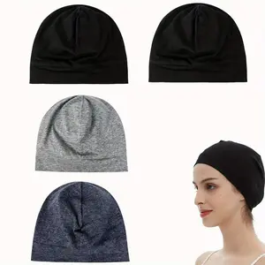 4Pcs Men Women Helmet Liner Caps for Motorcycle Lightweight Sleeping Cap for Chemo Hair Loss Head Face Covers Balaclavas Women's Thick Knitted Ski Beanie