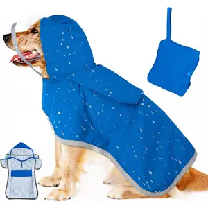 Dog Raincoat Pet Raincoat Adjustable Hooded Waterproof Dog Raincoat Large and Small Dog Raincoat