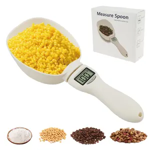 Miyonsin Digital Measuring Spoon Electronic Food Scoop Scale for Cooking Baking & Pet Food Smart Adjustable Measure Cup with 5 Units Grams ml Cups fl oz oz High Precision Accuracy 1g to 800g