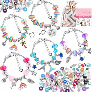 85 count Charm Bracelet Making Kit, DIY Charm Bracelets Beads for Adults and Beginner  Making Kit