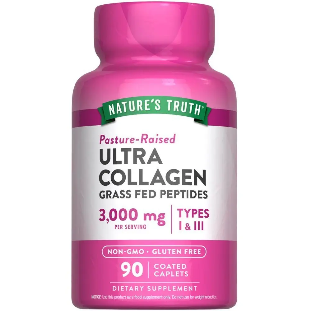 Nature's Truth Collagen 3000 mg Hydrolyzed Type 1 & 3 with Vitamin C - 90 Caplets - Grass Fed, Non-GMO & Gluten Free Supplement Nature's Truth Collagen 3000 mg Hydrolyzed Type 1 & 3 with Vitamin C - 90 Caplets - Grass Fed, Non-GMO & Gluten Free Supplement