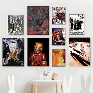 Nu-Metal Legend Korn Rock Band Music Poster Live Concert Style Fan Wall Art Poster Waterproof Moisture-Proof Scratch-Resistant Durable HD Self-Adhesive Poster For Living Room Bedroom Cafe Bar Corridor Wall Decor & Gifting