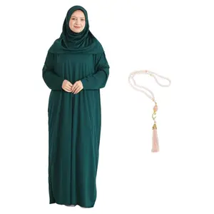 Women Muslim Prayer Outfit Set – Abaya with Hijab & Rosary