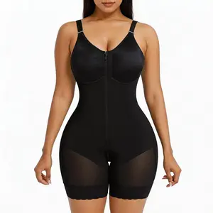Women's Compression Waist Cincher Girdle, Zipper Shapewear Bodysuit, Tight-Fitting Lace Sexy Bodysuit, Hourglass Curves Shapewear — Colombian Butt Lifting & Tummy Control, Suitable for Daily, Yoga & Gym