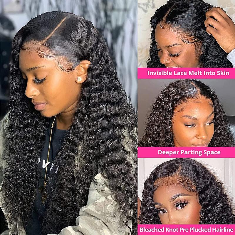 32 34Inch 13x6 13x4 Lace Front Human Hair Wigs Pre Plucked For Women Deep Wave Human Hair Lace Frontal Wigs 180 Density Transparent Lace Wig Real Human Hair #TikTokShopFallDealsForYou #TikTokShopHolidayHaul