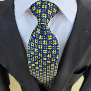 Navy Blue Yellow Dot Tie