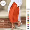 UOOZEE Women's 100% Cotton Casual Comfortable Capri Pants - Elastic Waist, Pockets, Breathable Fabric, Loose Lantern Bottom, Ideal for Daily Errands (Note: Waist Runs Large; Check Size Guide or Order 1 Size Down for Better Fit)
